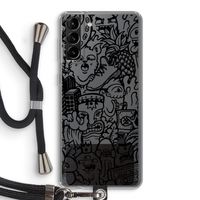 Vexx Black Mixtape: Samsung Galaxy S21 Plus Transparant Hoesje met koord