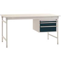 Manuflex BB5261.7016 Compleet bijzettafel basis stationair met melamine schijf + behuizing onderbouw, bxdxh: 1000 x 800 x 780 mm Antraciet