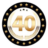 Bierviltjes 40 - 25x stuks - zwart/goud - luxe - verjaardag/jubilea - feestartikelen
