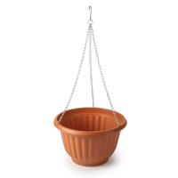 Plasticforte Plantenpot - hangend - kunststof - terracotta - D25 x H15 cm - bloempot aan ketting Plasticforte Plantenpot - hangend - kunststof - terracotta - D25 x H15 cm - bloempot aan ketting