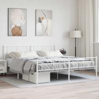 Bedframe met hoofd- en voeteneinde metaal wit 180x200 cm