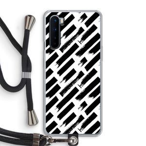 Zwarte vegen: OnePlus Nord Transparant Hoesje met koord