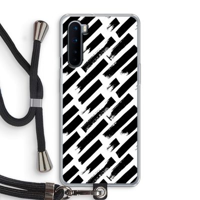 Zwarte vegen: OnePlus Nord Transparant Hoesje met koord