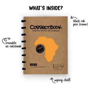 Correctbook A5 Original Peachy Orange-Gelinieerd - Uitwisbaar / Herschrijfbaar Notitieboek