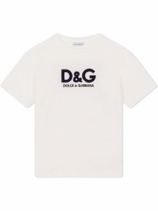 Dolce & Gabbana Kids t-shirt à logo brodé - Blanc