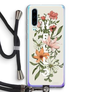 Hello bloemen: Huawei P30 Transparant Hoesje met koord