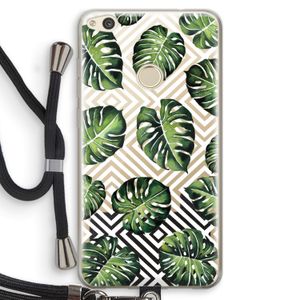 Geometrische jungle: Huawei Ascend P8 Lite (2017) Transparant Hoesje met koord