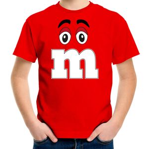 Verkleed t-shirt M voor kinderen - rood - jongen - carnaval/themafeest kostuum