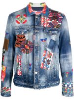 DSQUARED2 veste en jean à détails patchwork - Bleu