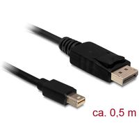 Delock 83984 DisplayPort-kabel Mini-displayport / DisplayPort Adapterkabel Mini DisplayPort-stekker, DisplayPort-stekker 0.50 m Zwart Vergulde steekcontacten - thumbnail