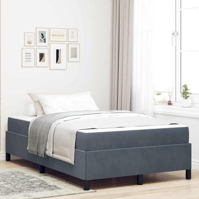 Bedframe met matras Donkergrijs en Wit 120 x 190 cm Fluweel