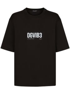 Dolce & Gabbana DGVIB3 t-shirt en coton à slogan imprimé - Noir