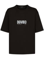 Dolce & Gabbana DGVIB3 t-shirt en coton à slogan imprimé - Noir