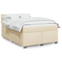 Boxspring met matras stof crèmekleurig 140x200 cm