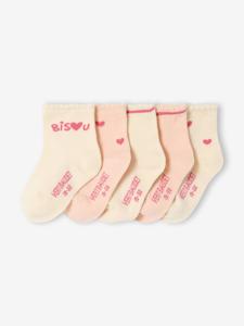Set van 5 paar sokken "c½urs" baby oudroze