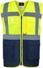 Korntex KX810 CO² Neutral Multifunctional Executive Safety Vest Hamburg - Signal Yellow/Navy - XL