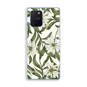 Wit bloemenpatroon: Samsung Galaxy Note 10 Lite Transparant Hoesje