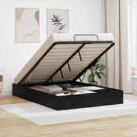Ottoman Bedframe Zwart Eiken 193 x 120 x 25 cm Spaanplaat