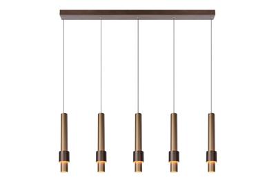 Lucide MARGARY - Hanglamp - LED Dimb. - 5x4,2W 2700K - Koffie
