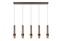 Lucide MARGARY - Hanglamp - LED Dimb. - 5x4,2W 2700K - Koffie