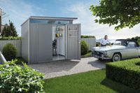 Metalen berging AvantGarde ECO A5 260x180x218 cm met enkele deur- Lessenaarsdak- Metaal- Biohort