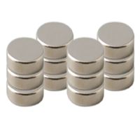12x Ronde koelkast/kantoor magneten 8 mm zilver   -