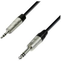 Adam Hall 4 STAR BVW 0150 Audio Aansluitkabel [1x Jackplug male 3,5 mm - 1x Jackplug male 6,3 mm (stereo)] 1.50 m Zwart