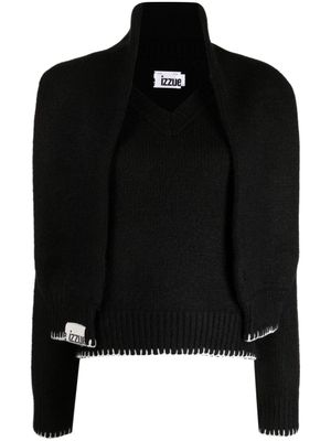 izzue pull en cachemire à détails de coutures - Noir