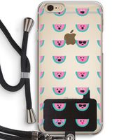 Smiley watermeloenprint: iPhone 6 / 6S Transparant Hoesje met koord