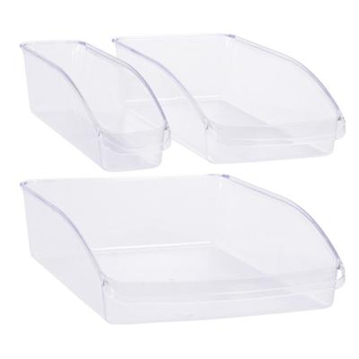 Koelkast/keuken organizer bakken set 3x stuks - transparant - kunststof - groente lades