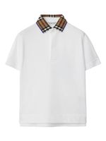 Burberry Kids polo à col orné de perles - Blanc