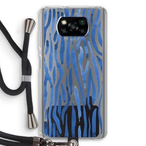 Blauwe nerven: Xiaomi Poco X3 NFC Transparant Hoesje met koord