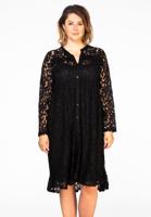 Yoek Dress ruffled | Zwart | Maat L