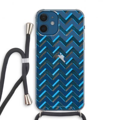 Onderbroken lijn: iPhone 12 Transparant Hoesje met koord