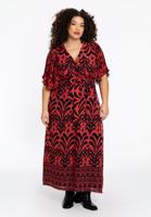 Yoek Maxi-jurk IKAT | Rood | Maat 58/60
