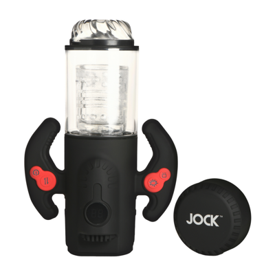 Curve Toys Turbo Max - Draaien, Duwen en Zuigen Masturbator - Transparant/Zwart