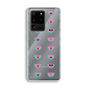 Smiley watermeloenprint: Samsung Galaxy S20 Ultra Transparant Hoesje