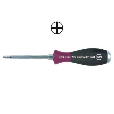 Schroevendraaier Phillips MicroFinish 5521 PH1 x 80 Wiha