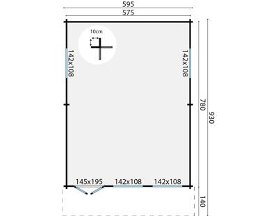 Blokhut - Tuinhuis Ballyragget | 70 mm | vuren groen geïmpregneerd