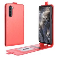 OnePlus Nord Verticale Flip Case met Kaartsleuf - Rood - thumbnail