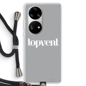 Topvent Grijs Wit: Huawei P50 Pro Transparant Hoesje met koord