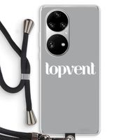 Topvent Grijs Wit: Huawei P50 Pro Transparant Hoesje met koord