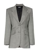 Miu Miu Single-breasted Prince of Wales check print wool blazer - Gris