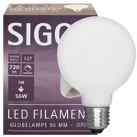 LED globe lamp 7W 720 lumen 2700K dimbaar 95mm E27 fitting opaal