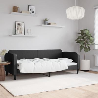 Slaapbank 80x200 cm stof zwart