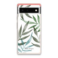 Tropical watercolor leaves: Google Pixel 6 Transparant Hoesje