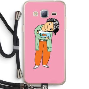 Visknuffel: Samsung Galaxy J3 (2016) Transparant Hoesje met koord