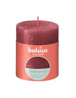 Bolsius  Rustiek Stompkaars 80/68 Shimmer Delicate Red-Delicaat Rood