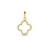 14k Geelgouden Hanger in Bloemvorm - Een Elegant Sieraad met Tijdloze Schoonheid