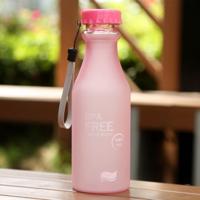 Fles van 550mL Frost lekvrije kunststof draagbare Soda verzegeld eenvoudige Student handige drank Bottle(Pink)